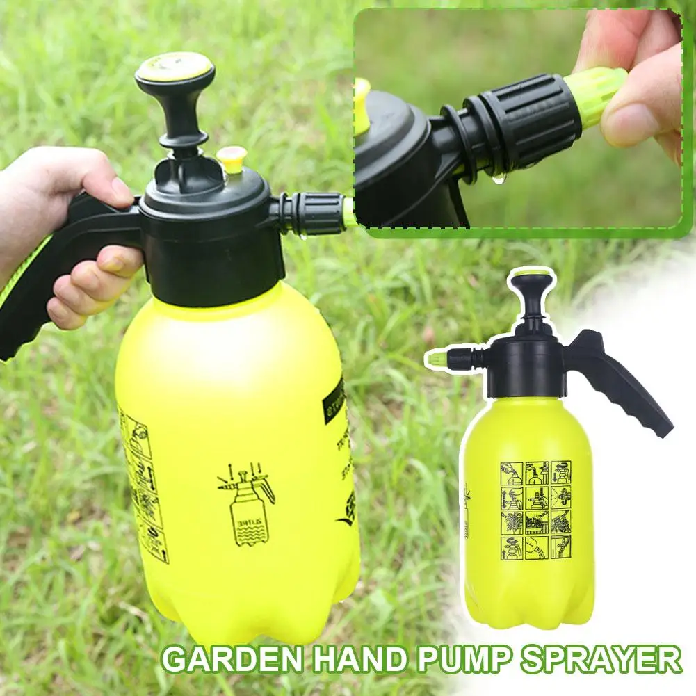 

2L Hand Pressure Sprayer Brass Nozzle Handheld Garden Pump Sprayer For Gardening Water Spray Bottle Car Cleaning Watering C S3J1