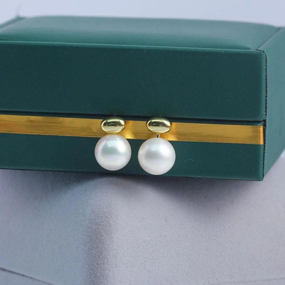 

10PCS S925 Sterling Silver Needle 18K Gold Wrapped Plated Brass Earring Settings Diy Jewelry Pearl Earrings Accessories