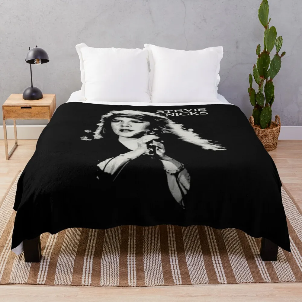 Stevie Silhouette - Stevie Nicks Throw Blanket Hairy Thin Single Beach Blankets