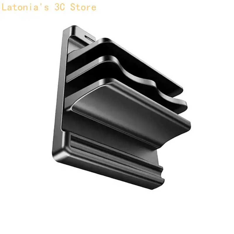 Permanenter vertikaler Laptopständer aus ABS-Kunststoff schützt Geräte. Elastomer gepolstert. Veränderbare Breite. Stiftschlitz – Detail 7