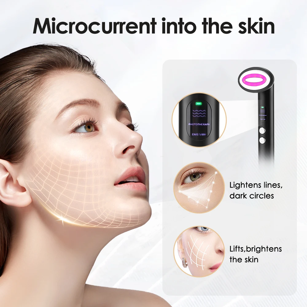 Ems Augen massage gerät 9 Farbe LED Phototherapie Vibration beheizte Augen massage Schönheits stift entfernen Augen taschen Augenringe Facelifting-Werkzeug