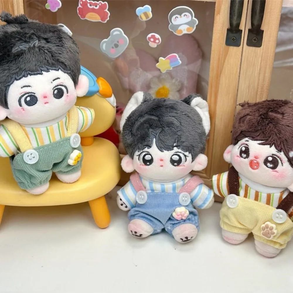 

Комплект одежды для кукол 10 см: хлопковые брюки с кошачьими лапками, полосатая футболка, милый наряд, яркий костюм, хлопковый комплект для переодевания 10 см