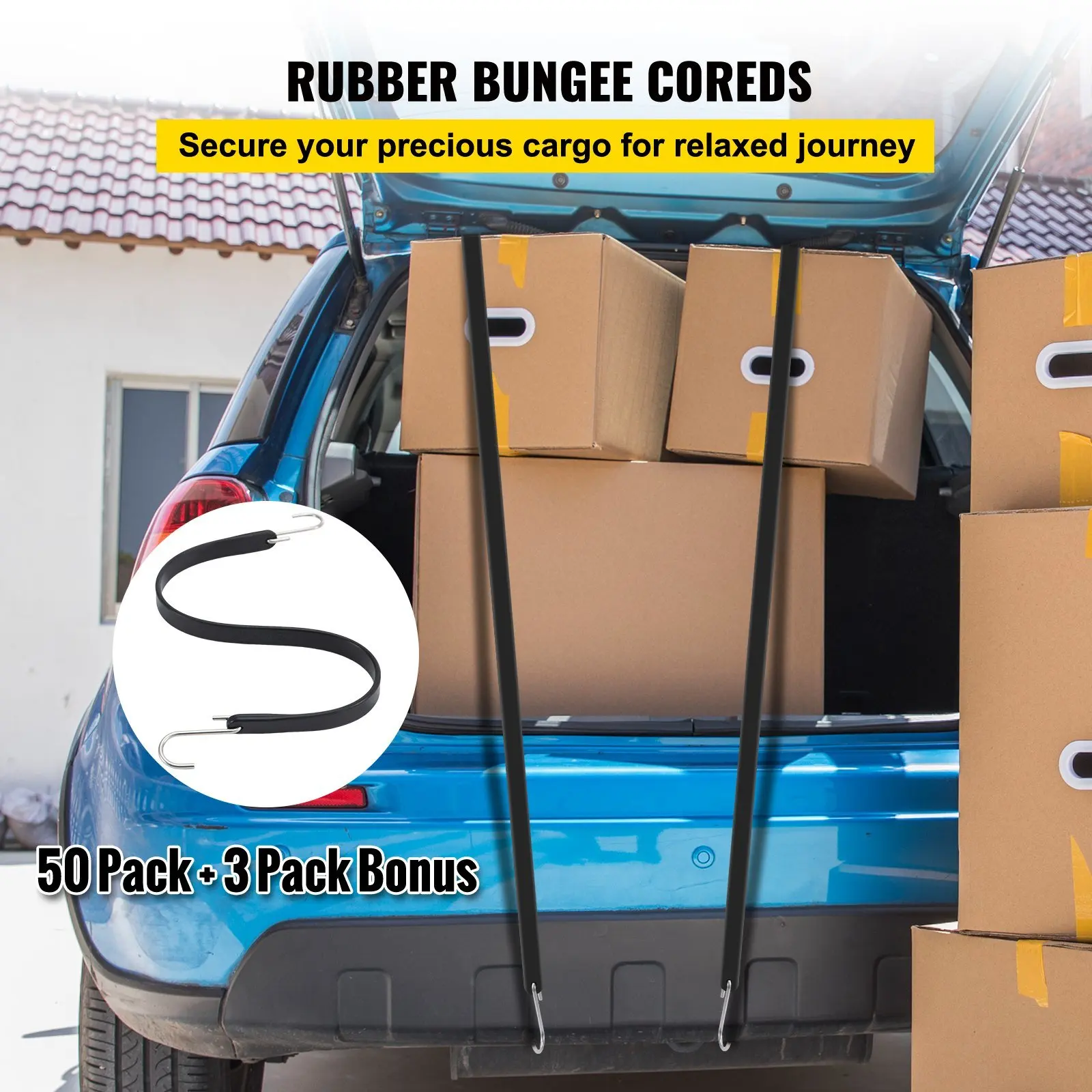 Rubber Bungee Cords, 53 Pack 21