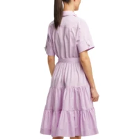 CHCH 2025 Women Dress Summer Office Lady Elegant Long Sleeve Solid Color Shirt Sundress Casual Loose Buttons Lace Up Dress - Image 3