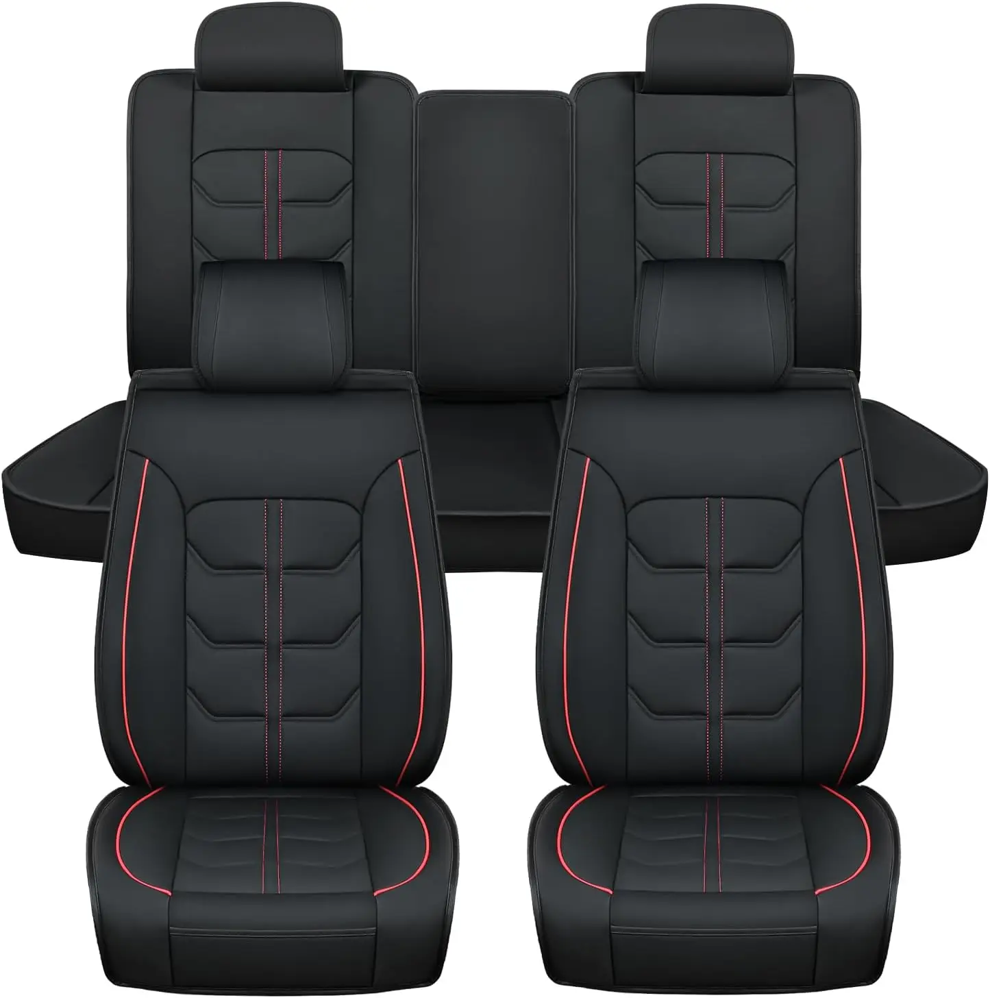 Custom-Fit Waterproof Faux Leather Seat Covers for 2007-2024 Jeep Wrangler JK JL 4-Door, with Split Bench