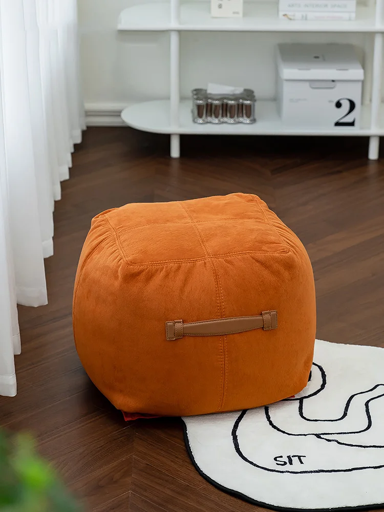 Puff Seat Giant Puff Chairs Nordic Bean Bag Sofa Low Stool Hallway Ottoman Office Footrest Square Stool Pier Shoe Changing Stool