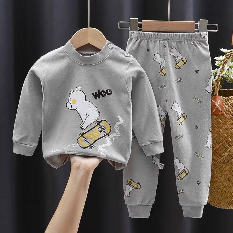 

Children Sets Children's Clothing Boys Girls CottonAutumn winter Clothing Pants Sleepwear Underwear Christmas Gift Kids Clothes