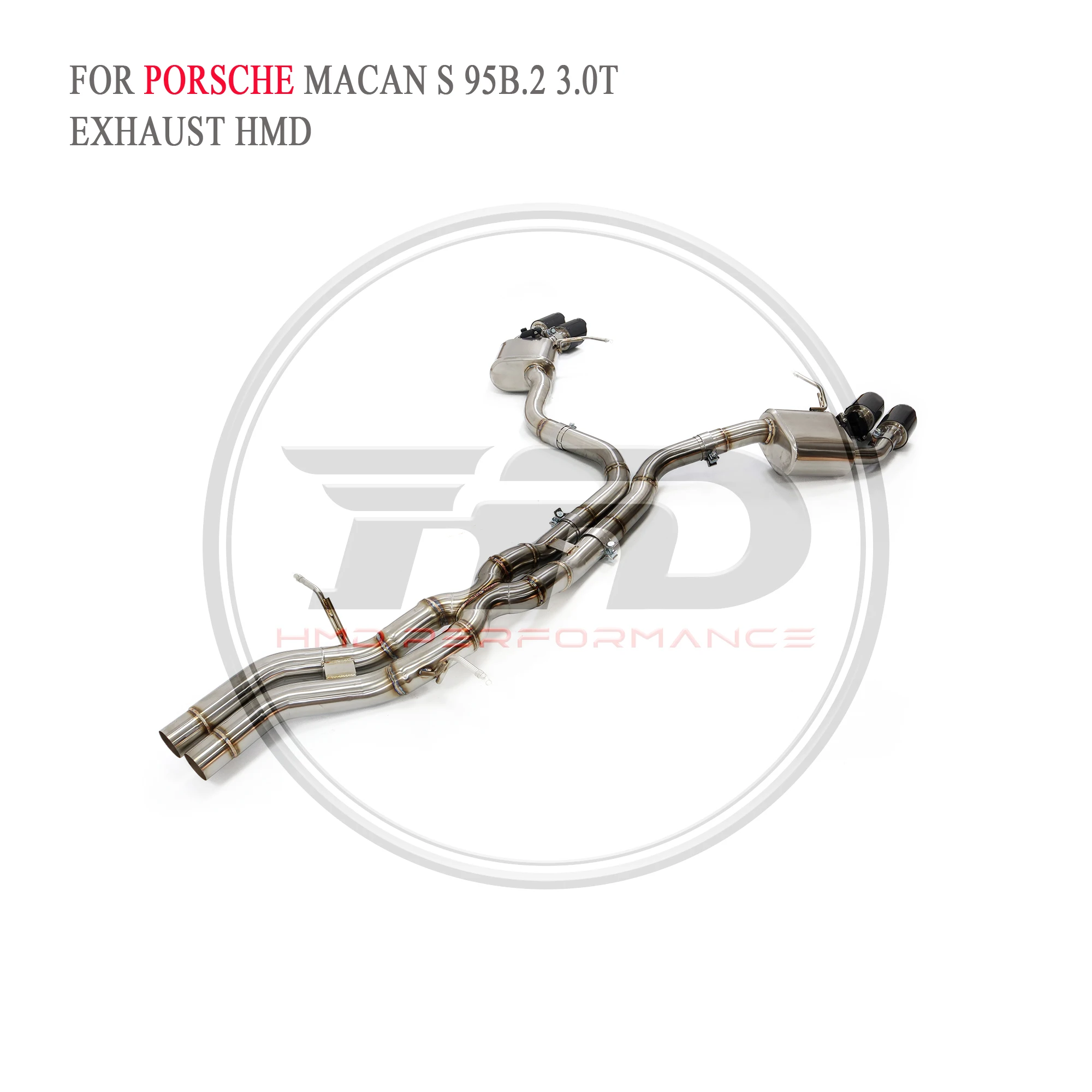 

HMD Exhaust System Performance Catback Porsche Macan S 95B2 3.0T Automotive electronic valve muffler Brushed stainless steel