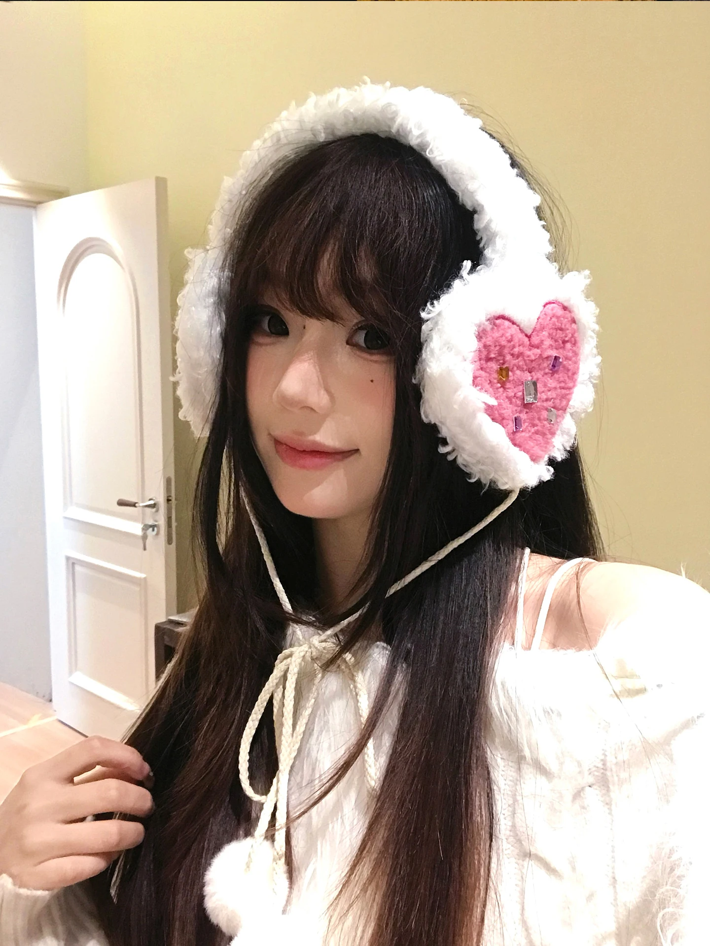 スイートハートラムファーニットイヤーマフ女性の冬の屋外暖かさ防寒耳カバーサイクリング防凍耳パッド