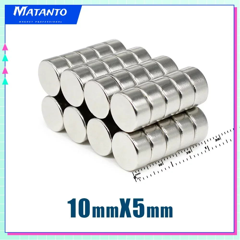 20/50/100PCS 10x5mm Small Round Neodymium Magnet N35 Super Strong Fridge Magnets Disc 10*5mm Magnetic Sheet Fishing Magnet