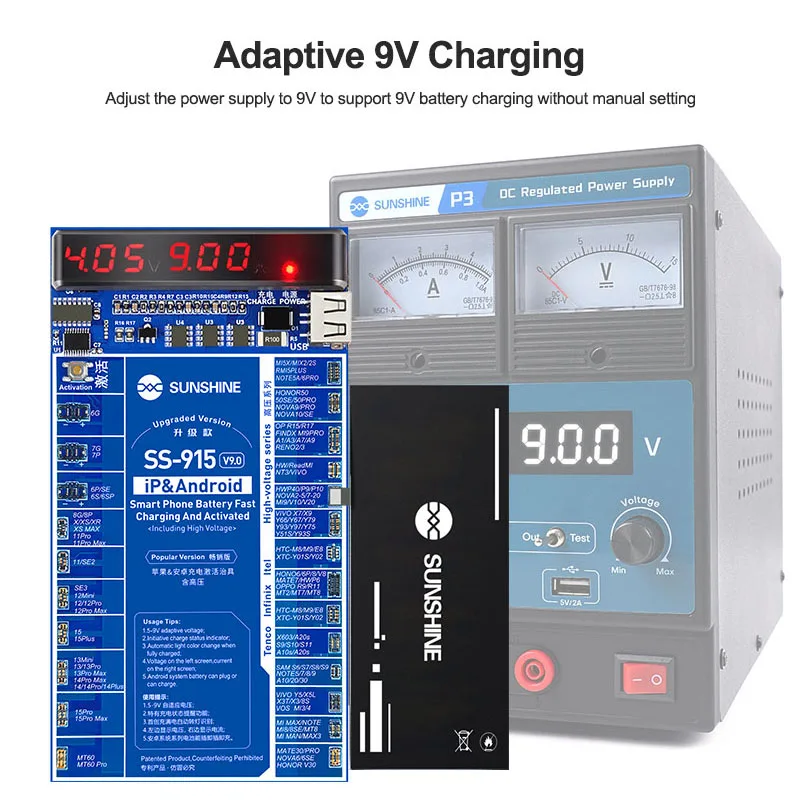 SUNSHINE SS-915 IP Android Charging Activation Fixture for 6G-15ProMax Intelligent Mobile Phone Battery Fast Charging Test Board