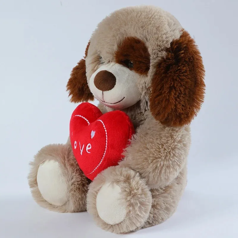 25 cm simpatico cuore orso cane giocattoli di peluche cuore rosso stampa amore animale creativo bambola di pezza per gli amanti regali di San Valentino