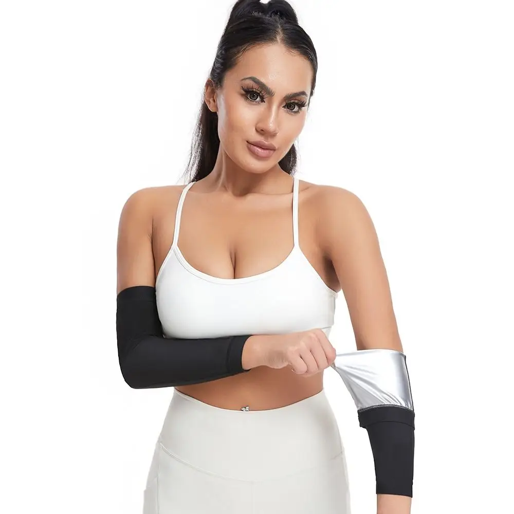 

PU Coating Women's Sports Fitness Arm Suits Sweat Sauna Female Arm Sweat Bands Knee Protectors Anti-slip Elbow Protective Pad