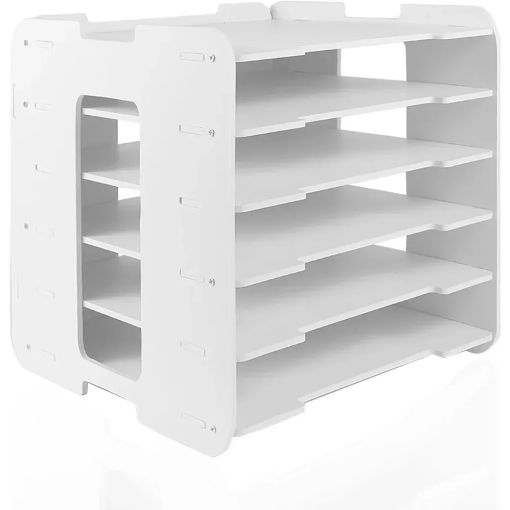 

12x12 Paper Storage Organizer - White 6-layer file scrapbook paper storage Organizer offices, classrooms and homes