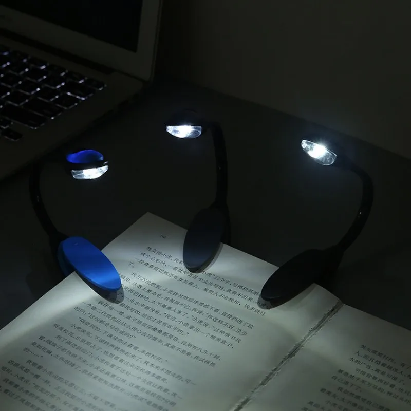 1pcs Mini Flexible Clip-On Bright Book Light Laptop White LED Book Reading Light Lamp Reading Clip Light Portable Led Mini Lamp