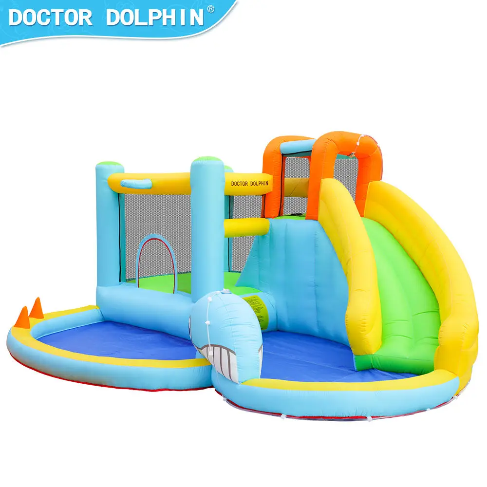 Castillo inflable de tiburón con tobogán, casa de salto, tobogán de agua, castillo inflable para niños, nuevo