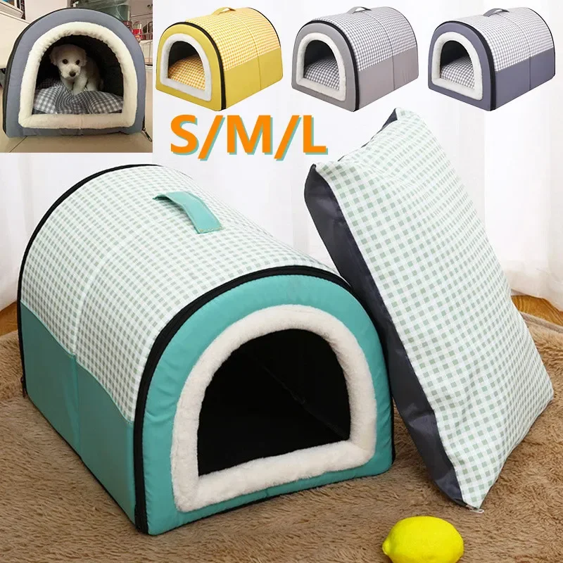 

Enclosed Warm Dog Bed for Small Medium Dogs Foldable Waterproof Dog Cave House Removable Cat Nest Basket Pet Supplies