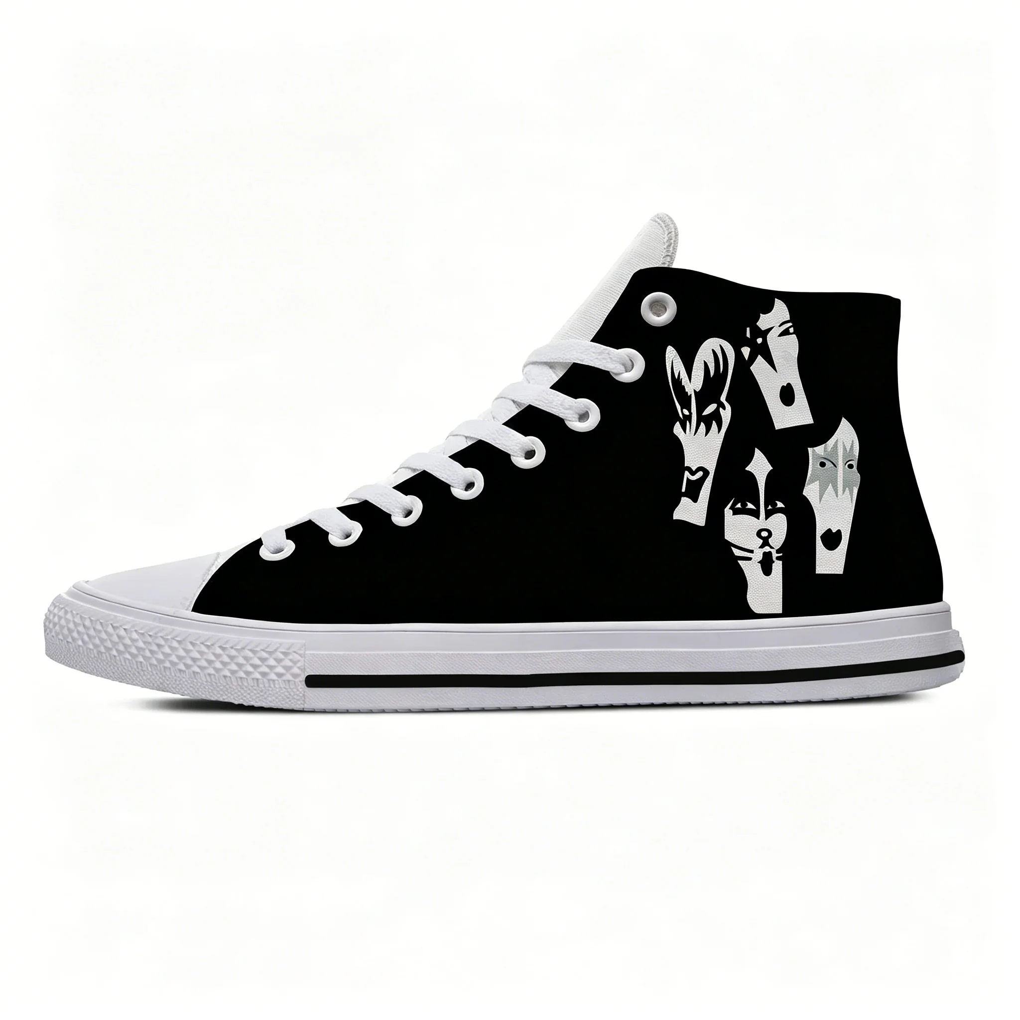 

KISS Rock & Roll All Nite Party Everyday Black Shoes Arrival Hot Men Woman Lightweight Breathable Top Canvas Shoes Board Shoes