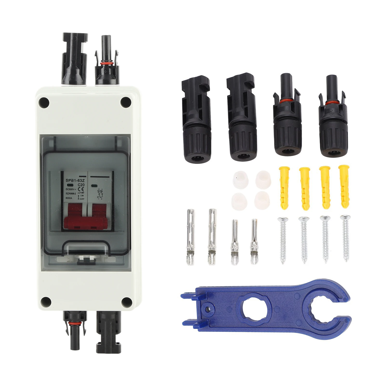 Solar Disconnect Switch Mini Stroomonderbreker met IP65 Waterdichte Verdeelkast PV Disconnector DC500V Fotovoltaïsche Disconnec