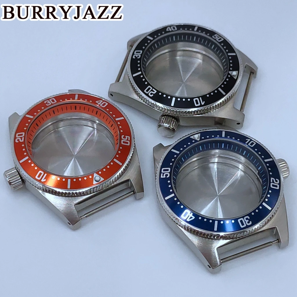 Burryjazz-Stainless Steel Watch Case, Ring Case, Prata, Preto, Azul, Verde, Laranja, NH34, NH35, NH36, NH38, NH70, NH72, 40mm