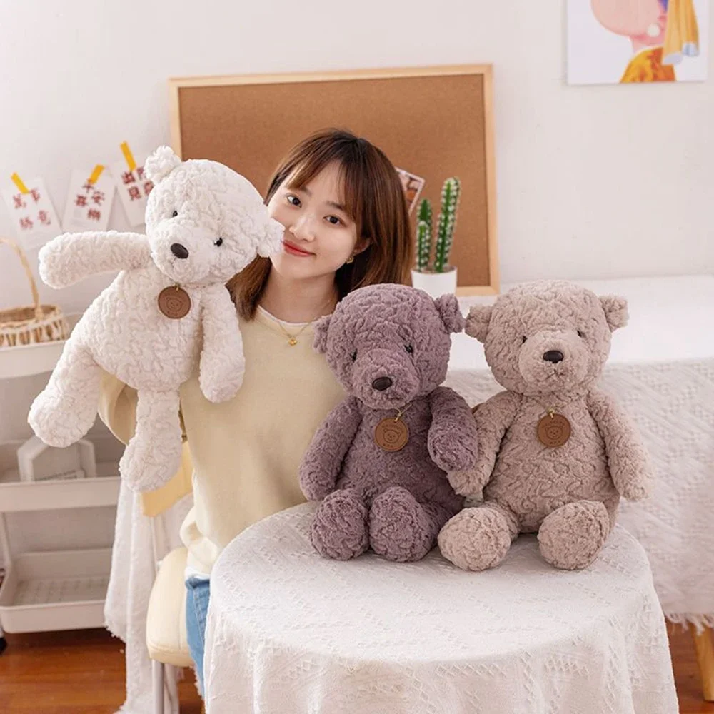 35CM Teddy Bear Bunny Plush Toy Cute Long Hair Super Soft Particles Accompany Sleep Sooth Doll To Give Children Birthday Gifts