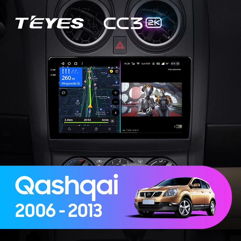 TEYES CC3 2K For Nissan Qashqai 1 J10 2006 - 2013 Car Radio Multimedia Video Player Navigation stereo GPS Android 10 No 2din 2 din dvd