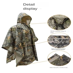 3 In 1 Outdoor Military Waterproof Raincoat Rain Coat Men Raincoat Women Awning From The Rain Motorcycle Rain Poncho Picnic Mat