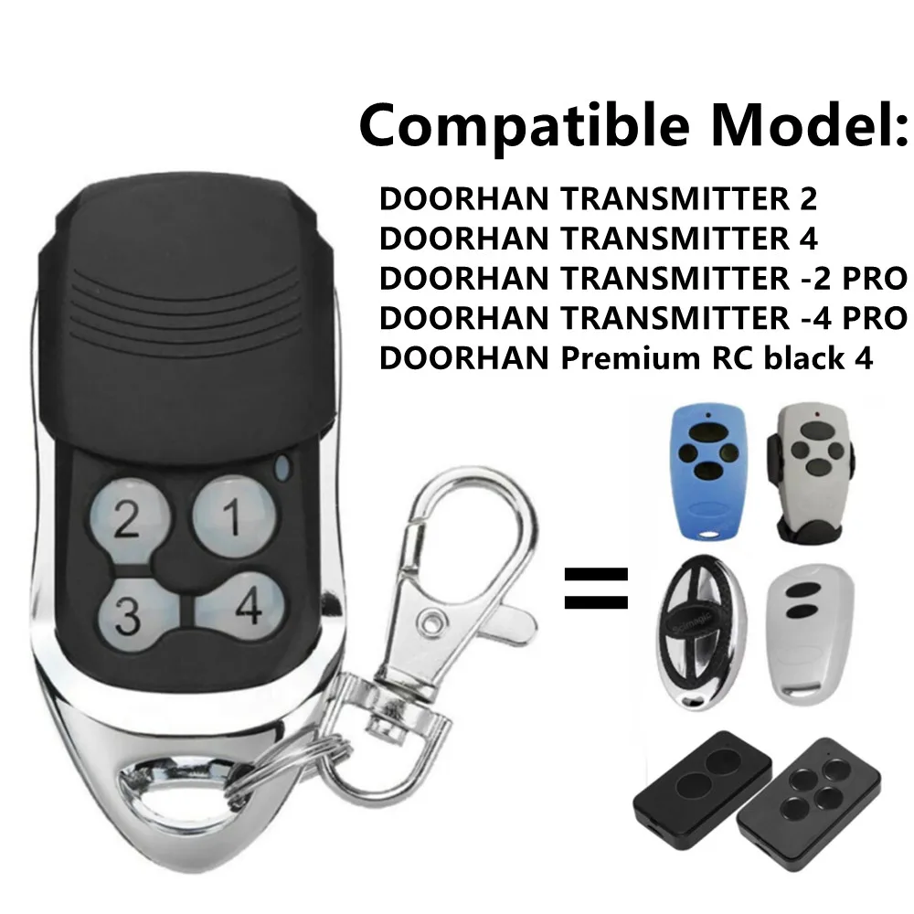 1pcs Compatible With DOORHAN TRANSMITTER 2 PRO 4 PRO Gate Remote Control 433MHz Dynamic Code Garage Door Keychain for Barrier