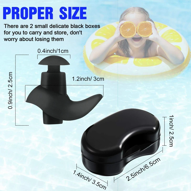 1Pairs Waterproof Swimming Earplugs with Box Soft Silicone Spiral Ear Plug Anti Noise for Sleeping Snoring Diving Accessories