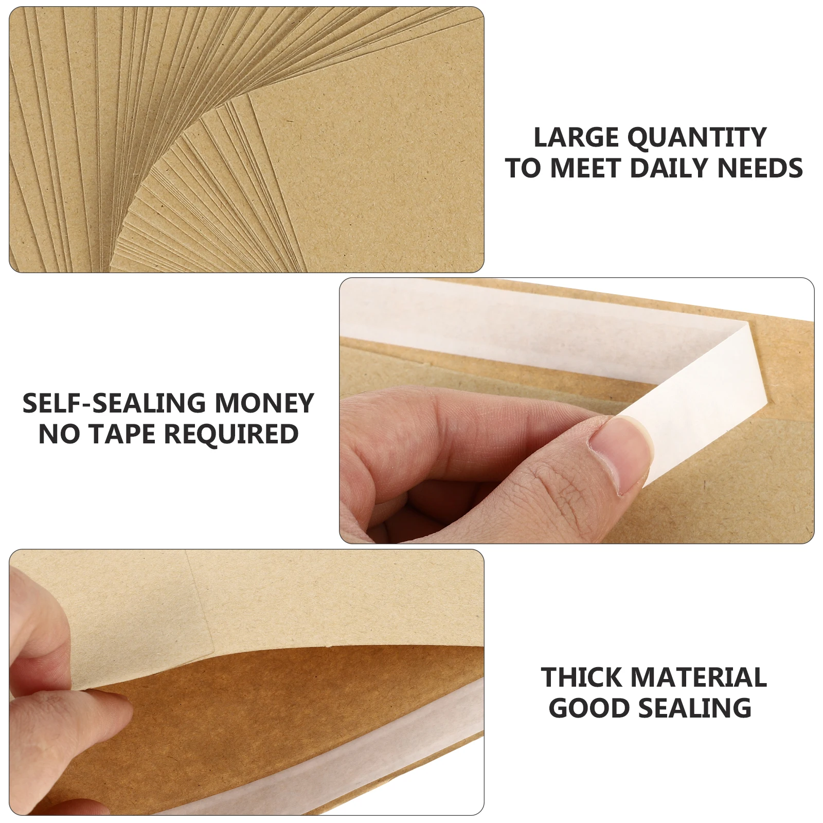 

50pcs Kraft Paper Envelopes Retro Brown Classic Blank Letter Storage Business Elegant Printing Products