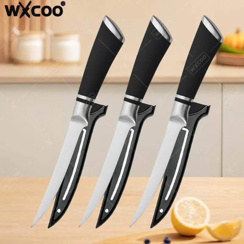 

WXCOO Stainless Steel Fillet Knife Professional Japanese Fish Knives Non-Slip Boning Knife for Poultry Cutting Meat Cleaver