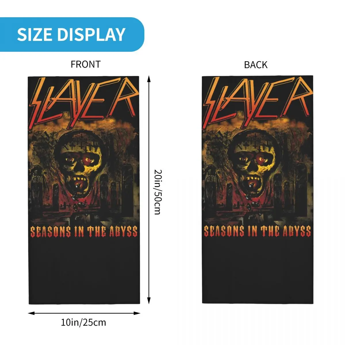 Slayer Band Season In The Abyss Bandana Neck Cover Printed Wrap Scarf Multifunctional Headwear Running Unisex Adult Washable