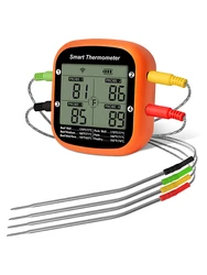 Slimme vleesthermometer Digitale draadloze dubbele sondes Direct afleesbare voedselthermometer APP-bediening met timingalarm Grillthermometer