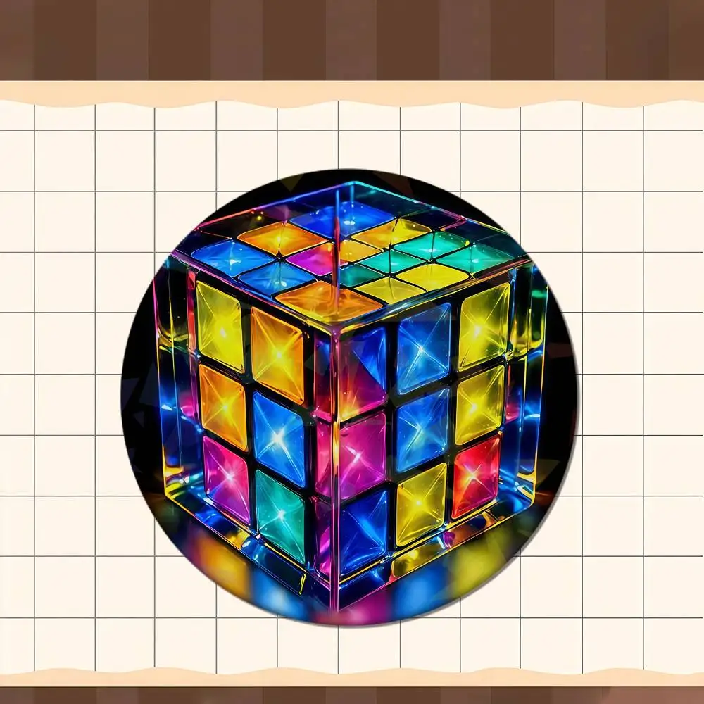 Game R-Rubiks diamond Cube h Pins Lapel Birthday Brooch Gift Backpack Clothes Accessory Decoration Badge Set Glass Shine