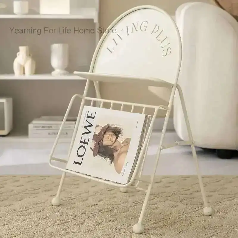 

Simple Modern Iron Folding Magazine Rack Medieval Floor-standing Book Rack Ins Style Desktop Storage Rack Tabletop Ornaments