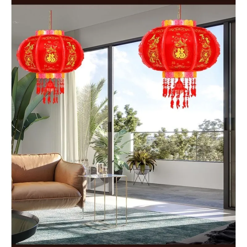 New Festival Revolving LED Lantern Colorful Rotating Kaleidoscope Light Pair for Main Door Balcony Spring New Year Decor
