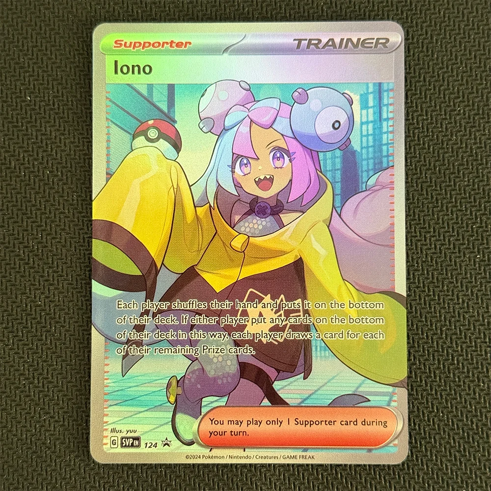 

English DIY Proxy PTCG Card 2024 SVP SV Black Star Promo #124 Iono Collectible Card Premium Tournament Collection