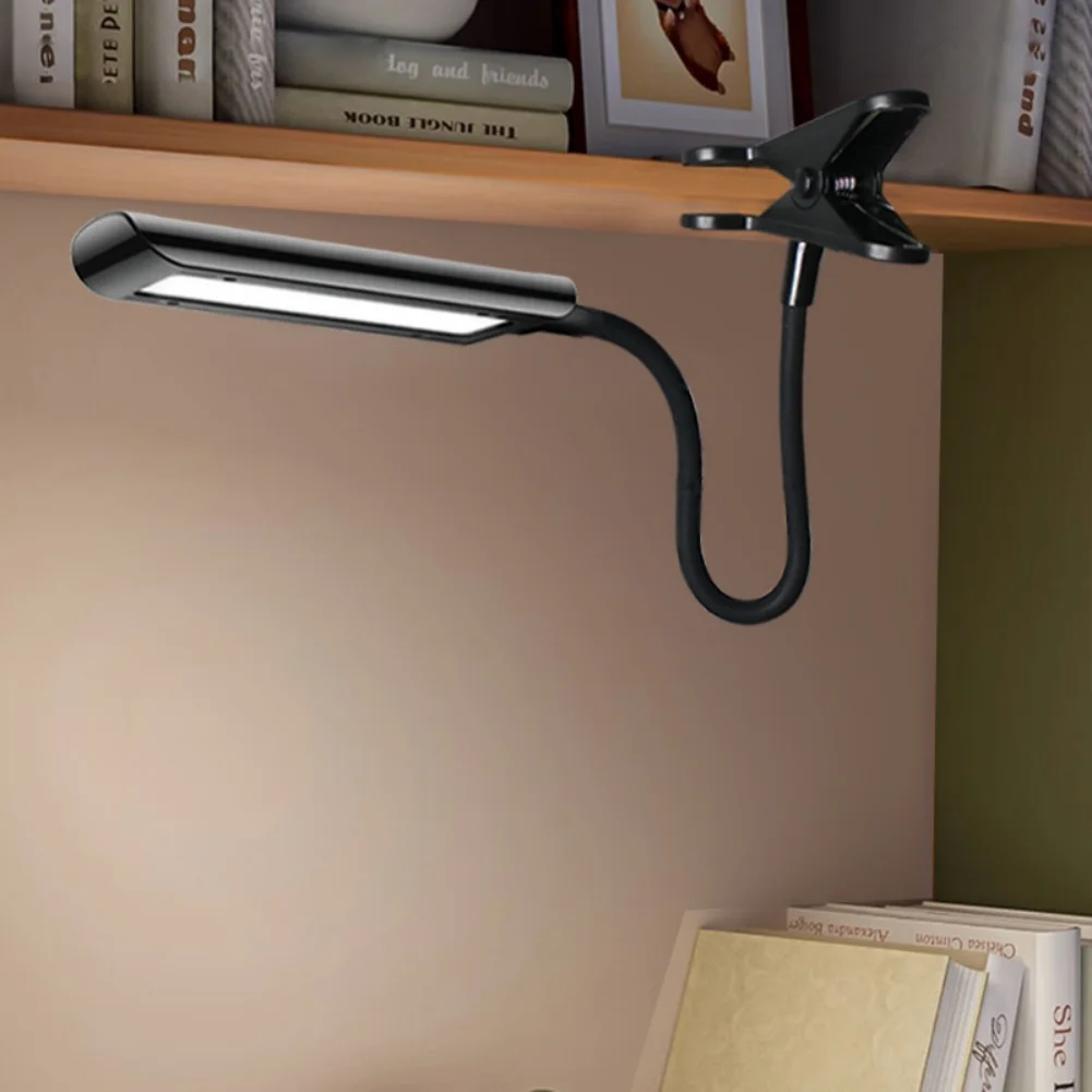 

LED Desk Lamp With Clamp With Adjustable Swing Arm 3 Color & 5 Brightness Levels 250Lm Eye-caring Clip On Lights For Office