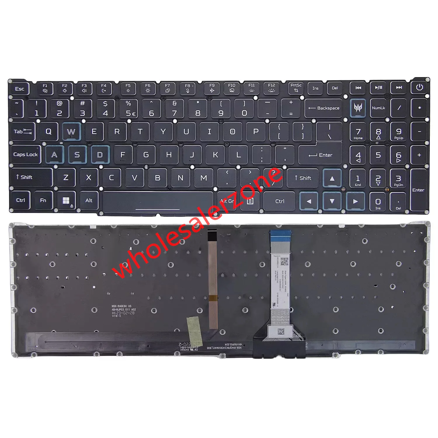 New US RGB Colorful Backlit Keyboard For Acer Predator Helios Neo 16 PHN16-71 N22Q22 PHN16-71-96AB ,PHN16-71-98SN PHN16-71-93SQ