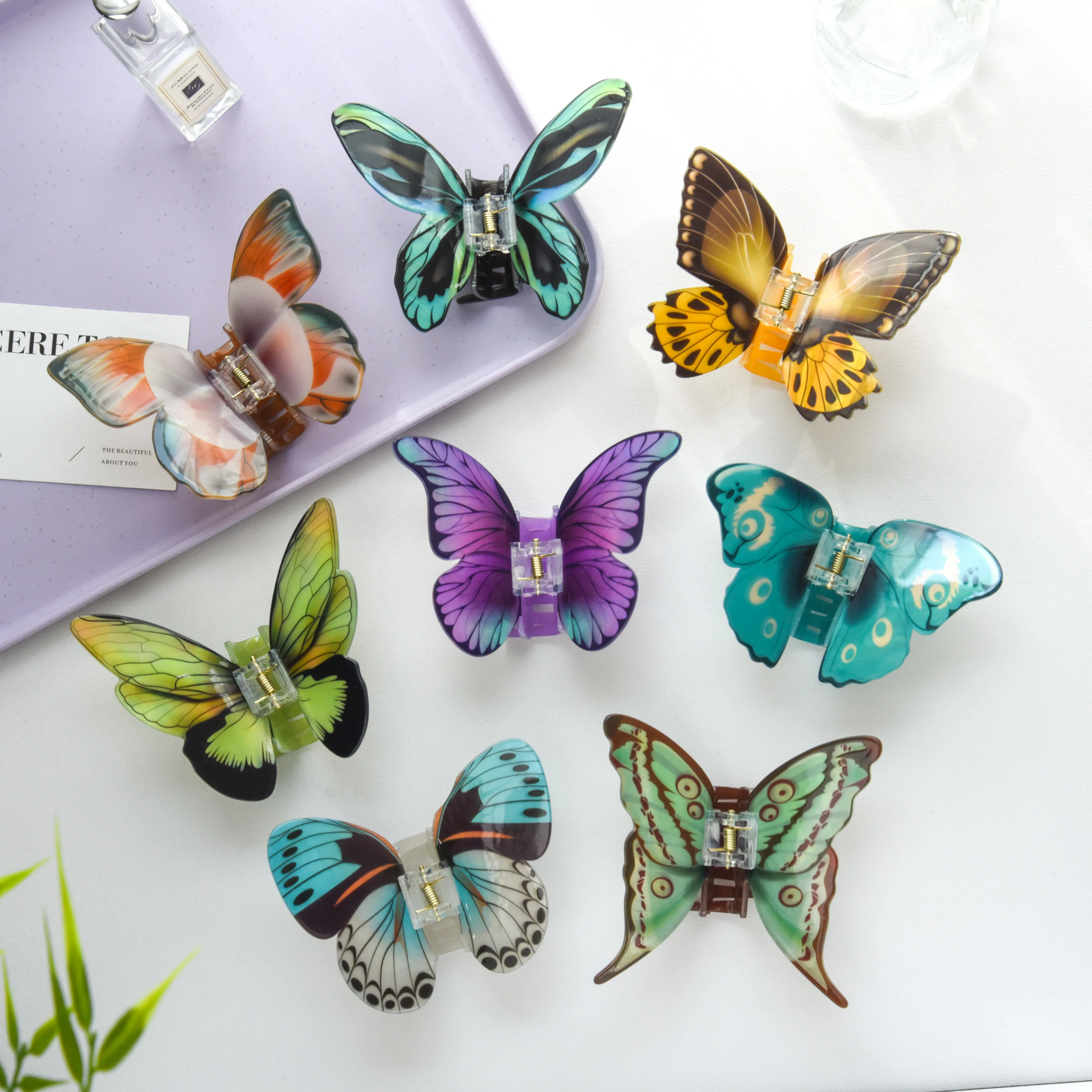 Yhj เครื่องประดับผมหนีบผมรูปผีเสื้อขนาดใหญ่ที่หนีบผมทรงก้ามปูจับปลาฉลามสำหรับผู้หญิงหญิงสาว