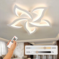 50W flower shape LED ceiling lamp, living room ceiling lamp dimmable with remote control, modern bedroom chandelier