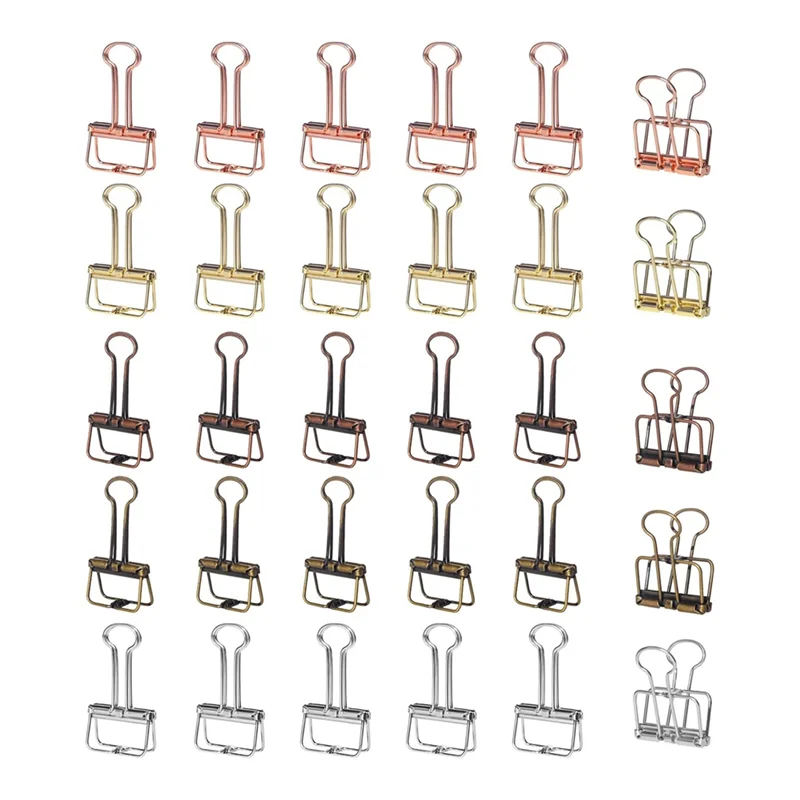 Practical-30-Pack Metal Wire Binder Clips- Hollow Paper Clips For Paperwork, Crafts, Sewing, Office & School Supplies