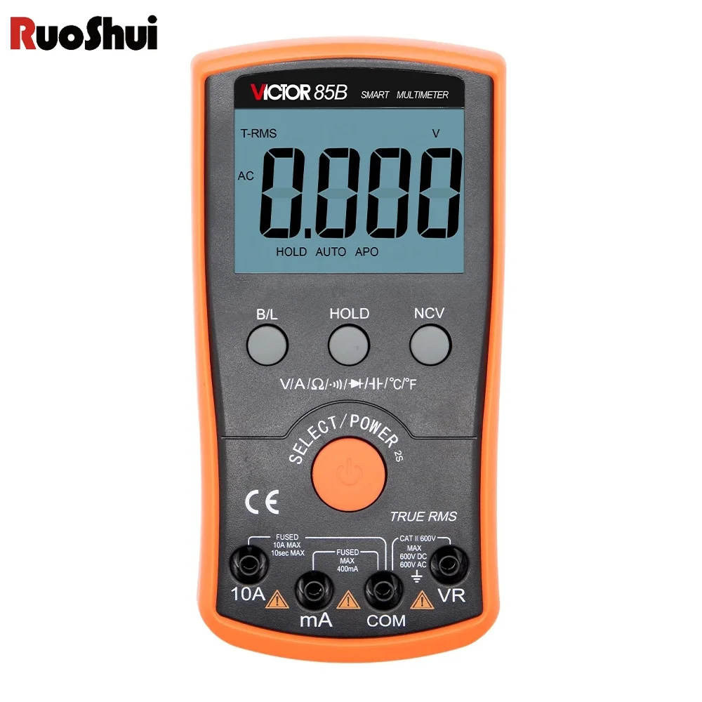 

RuoShui 85B Digital Multimeter High Precision Auto Range Ohm Tester Intelligent NCV True RMS Anti-burning Universal Multimeter