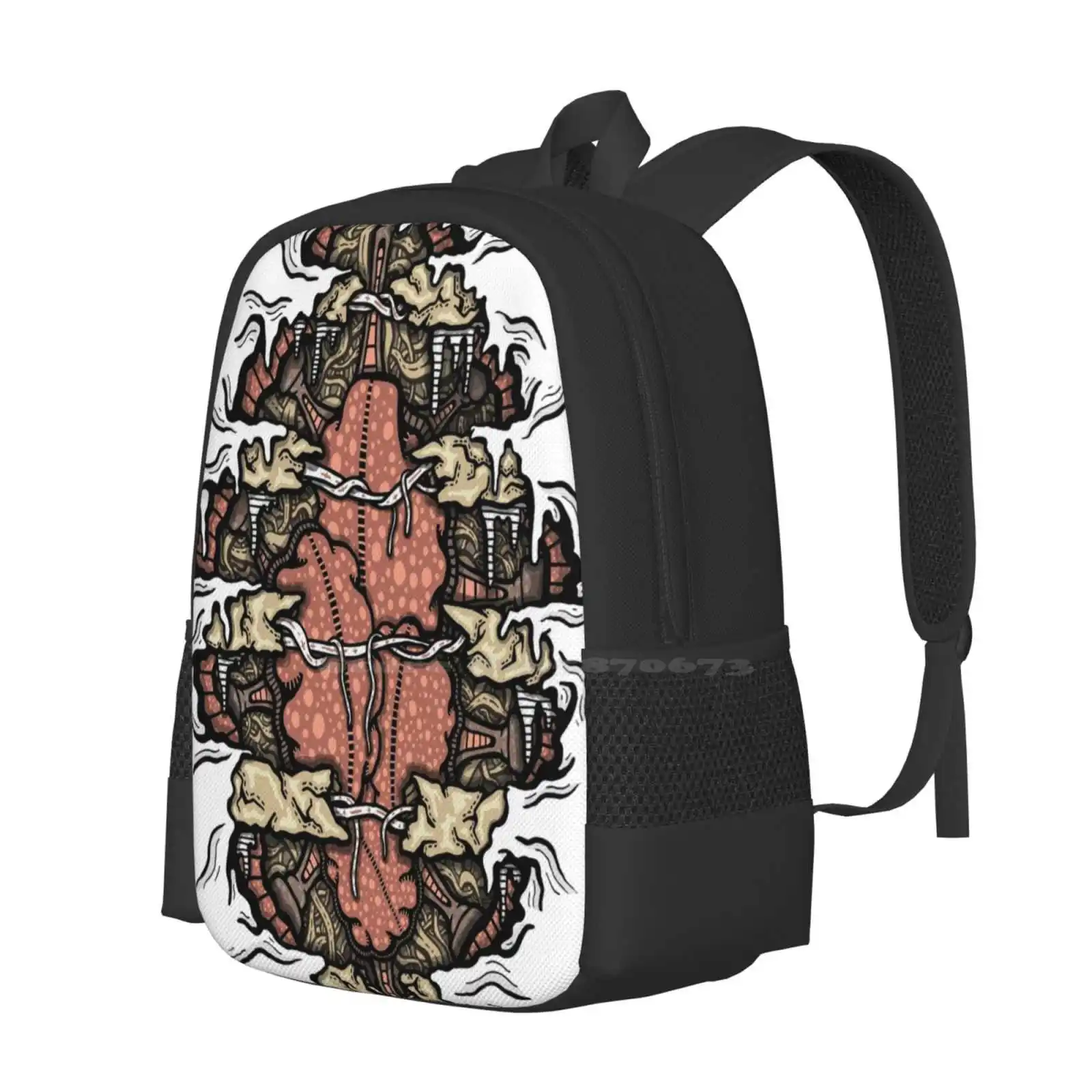 Inside Of An Artificial Being Pattern Design Bagpack School Bags Artificial Being Ai Inside Ripped Technology Biomechanical