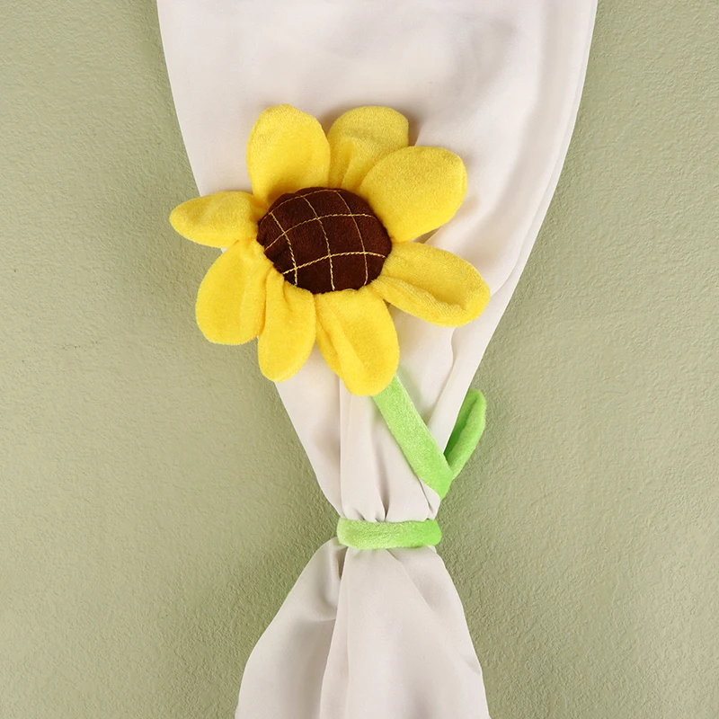 

Cartoon Plush Simulation Sun Flower Rose Flower Plush Toys For Children PP Cotton Flower Curtain Buckle
