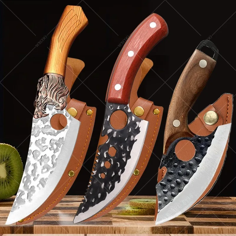 Handmade Forged Kitchen Chef Boning Knifes Professional Kitchen Knives Stainless Steel Butcher Knife Meat Cleaver Cooking Knives