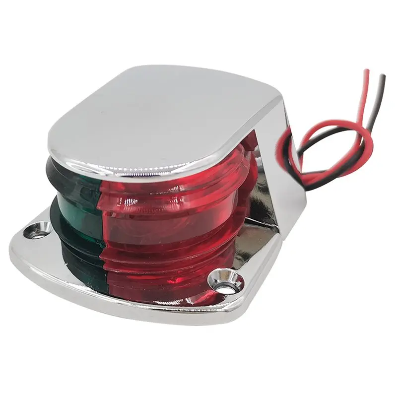FSTE-LED Bi-Color For Sail Powerboat Bow Light Red And Green Lenses LED Navigation Light For Pontoon Boats