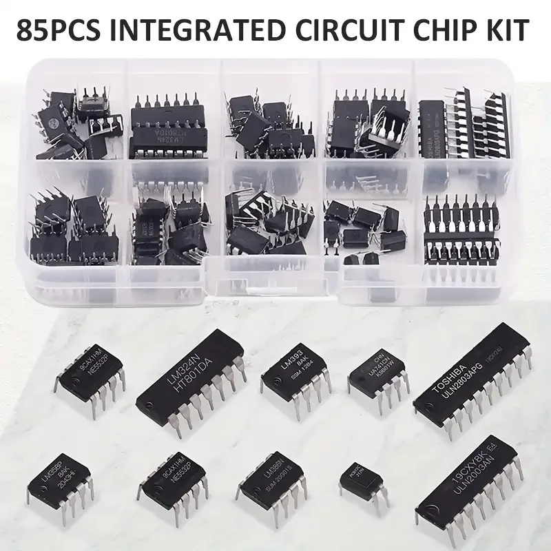 85 szt. Zestaw układów scalonych 10 specyfikacji IC-NE555 IC-LM324 IC-LM358 DIP Pojedynczy precyzyjny zestaw kombinacji timera