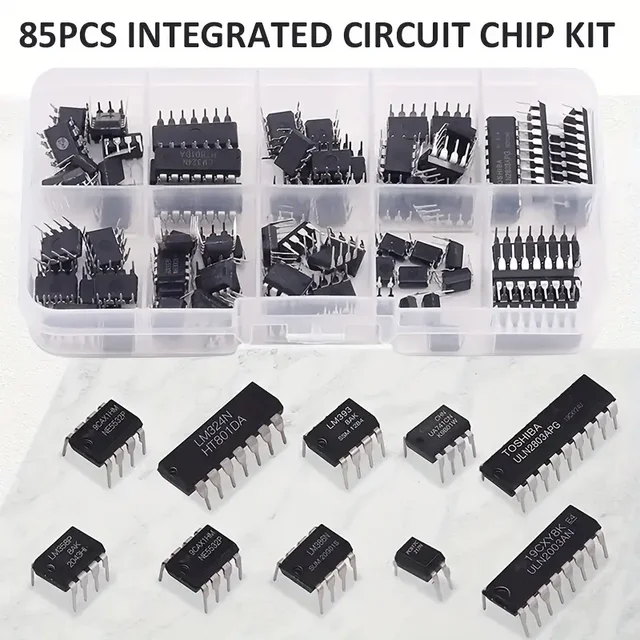 85 szt. Zestaw układów scalonych 10 specyfikacji IC-NE555 IC-LM324 IC-LM358 DIP Pojedynczy precyzyjny zestaw kombinacji timera