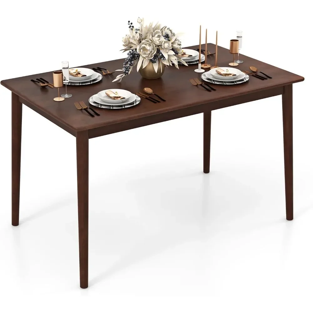 

48-Inch Dining Table with Rubber Wood Legs, 220 LBS Capacity, Farmhouse Rectangular Dinette Table for Dinner Dining Room Table